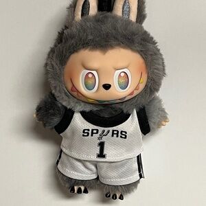 San Antonio Spurs 1 Jersey 2 Piece Outfit For Labubu Basketball White
